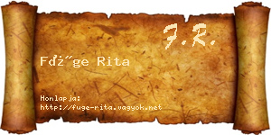 Füge Rita névjegykártya